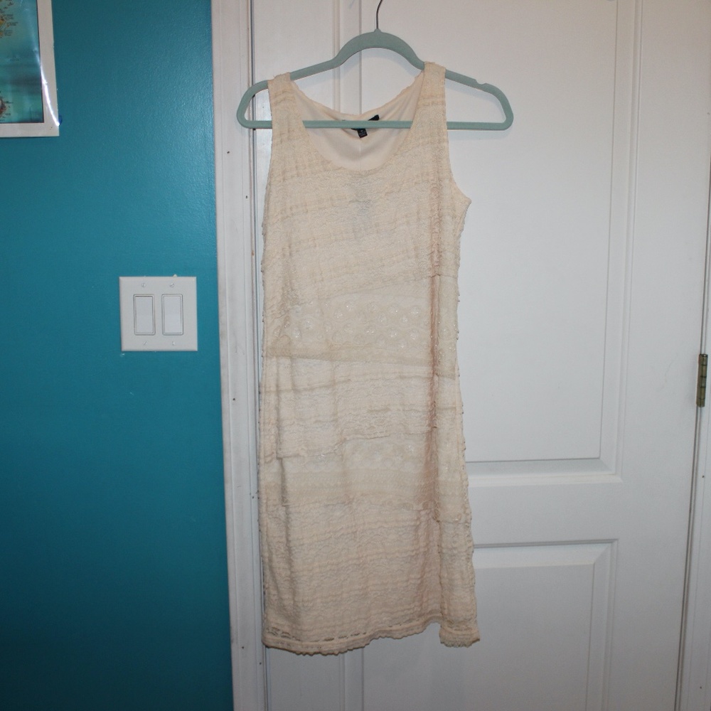 creme lace dress